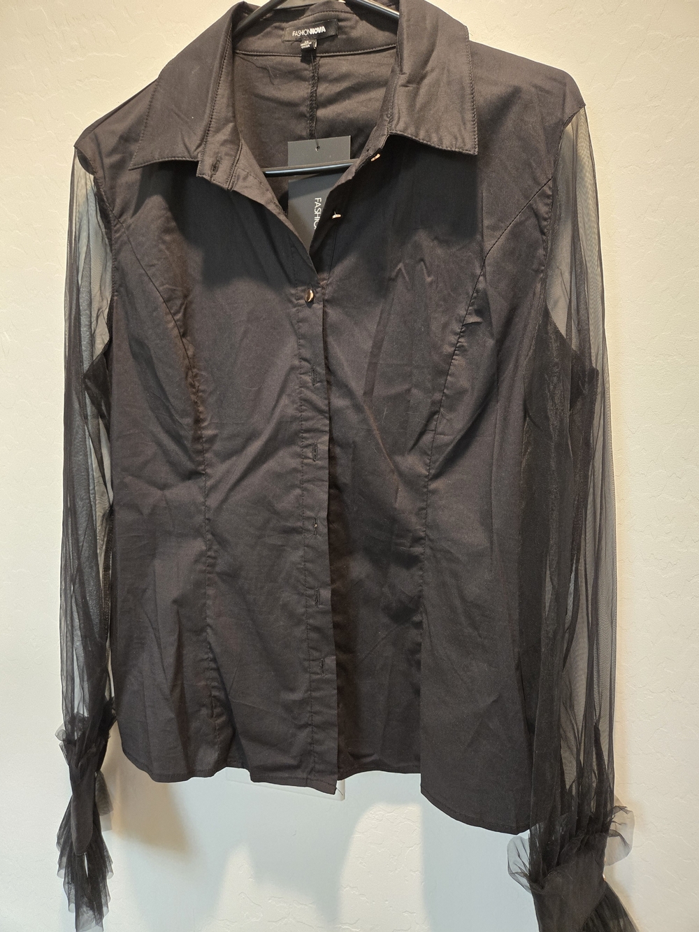 Fashion Nova Black Button Down Shirt